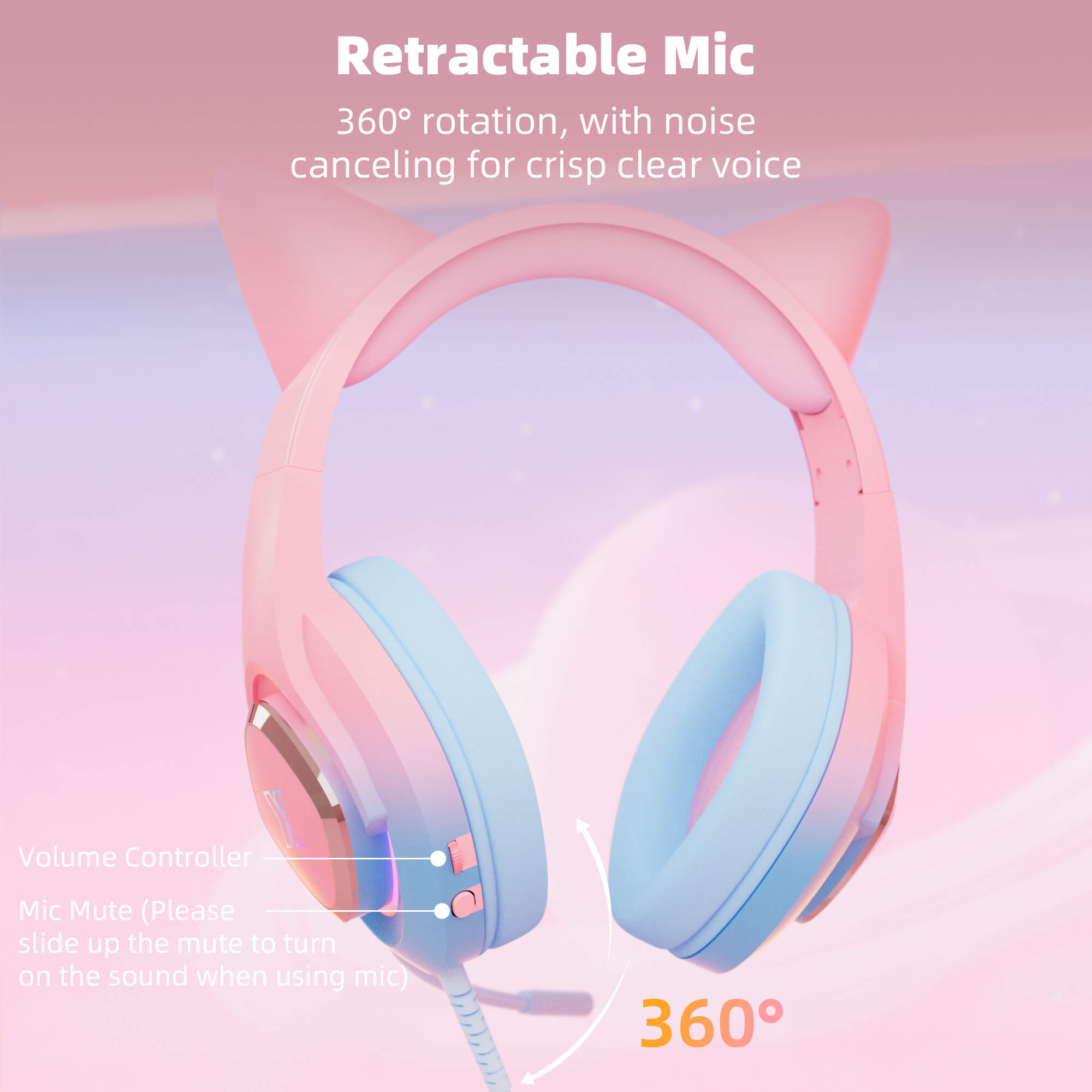 Mytrix Cat Ear Gaming Headset with 360¡ã Rotation Microphone Compatible Mytrix Cat Ear Gaming Headset with 360¡ã Rotation Microphone Compatible